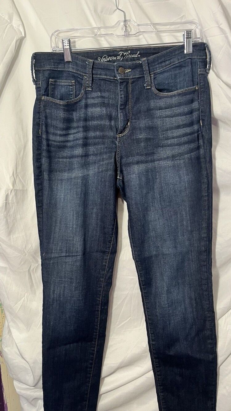 Womens UNIVERSAL THREAD Jeans Size 12 /31 MIDRISE SKINNY Stretch Dark Wash